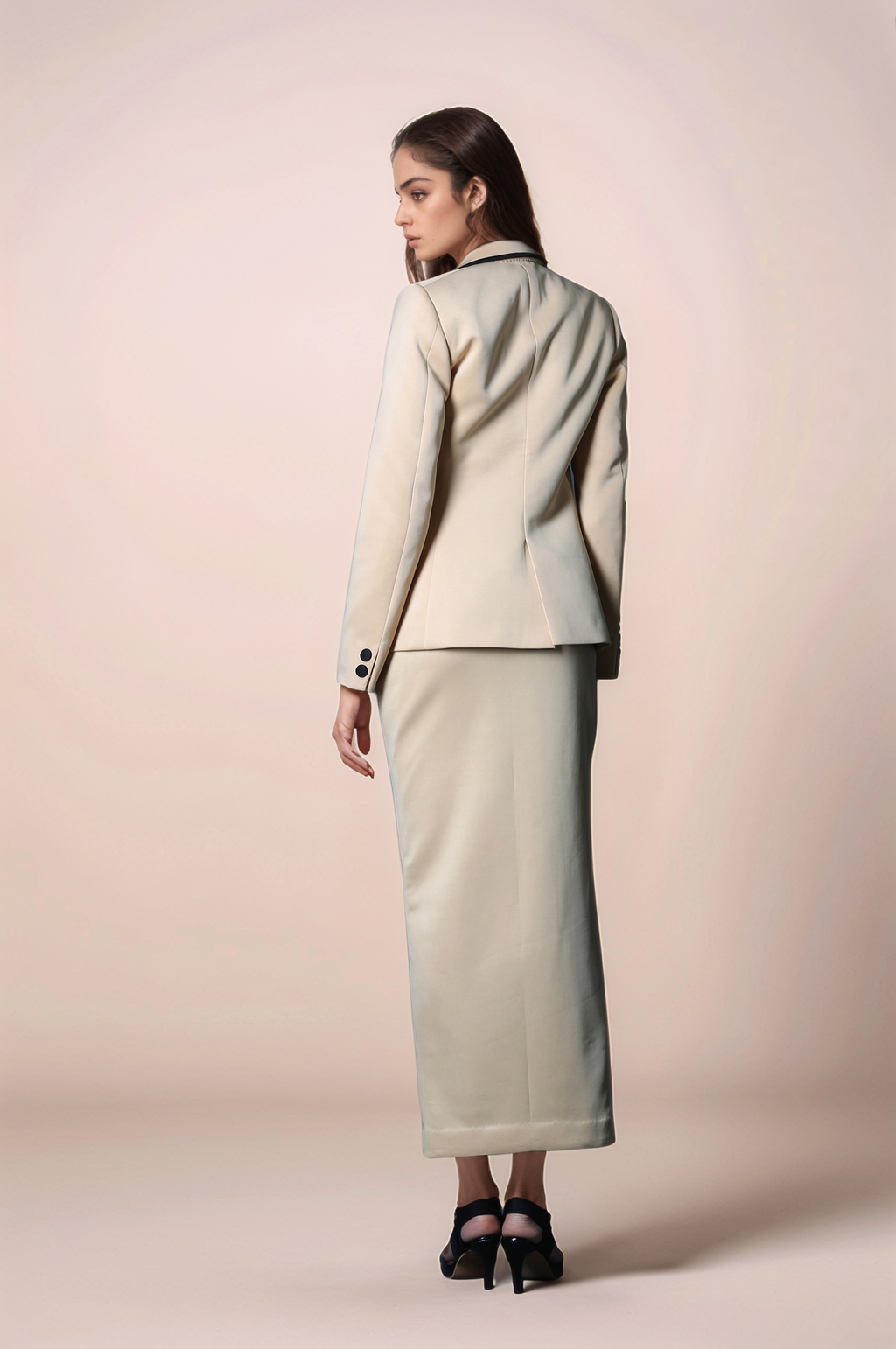 Beige Piping Blazer