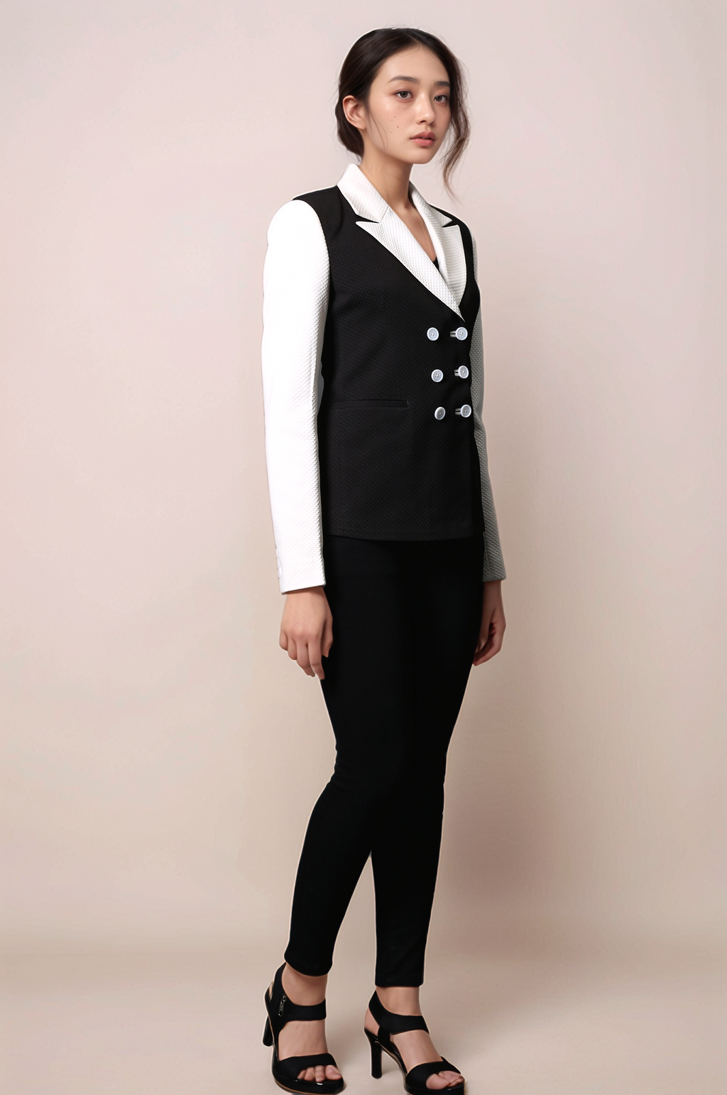 Black and White Zipper Jacket