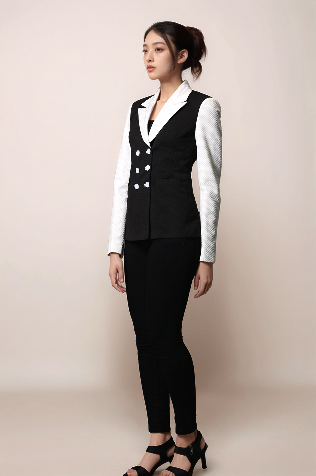 Black and White Zipper Jacket