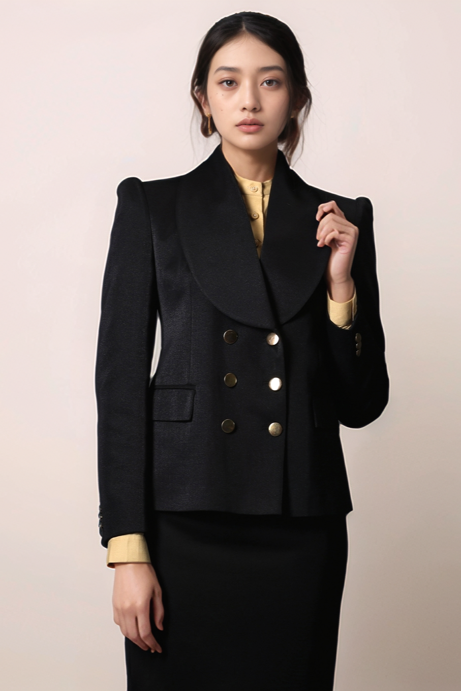 Black Shawl Collar Coat