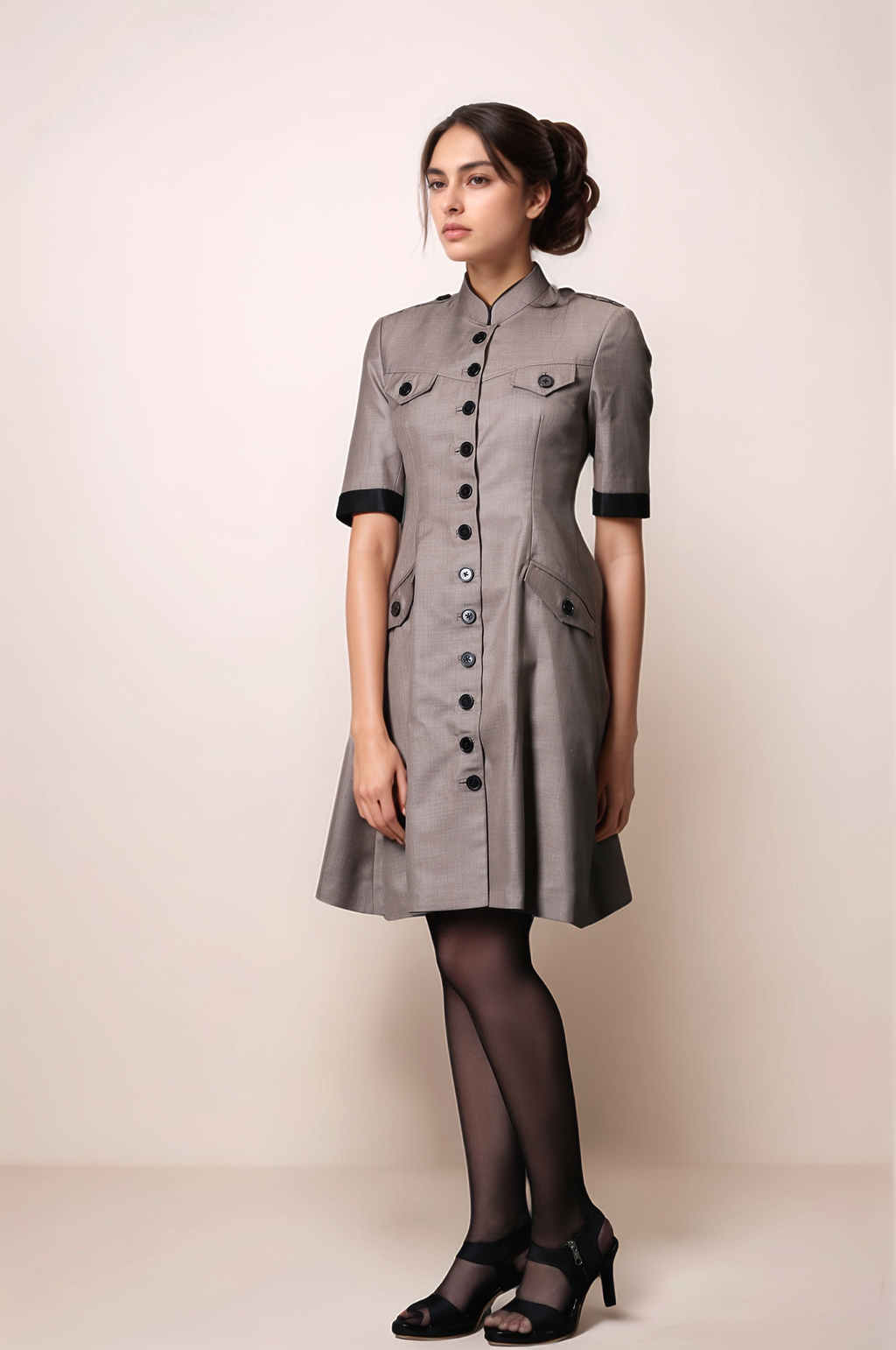 Beige Dress Coat