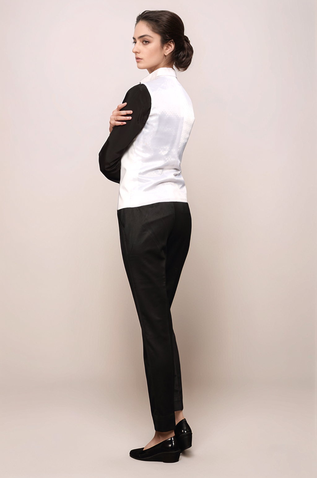 White Double Breasted Waistcoat