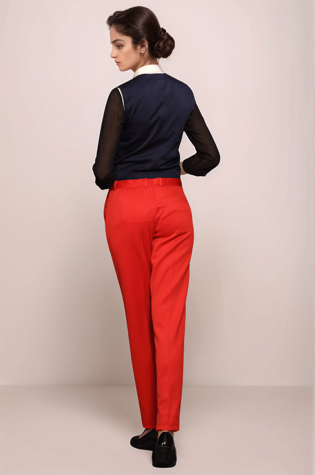Navy Blue Cropped Waistcoat