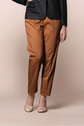 Tan Orange Pleated Trouser