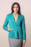 Teal V-Neck Coat