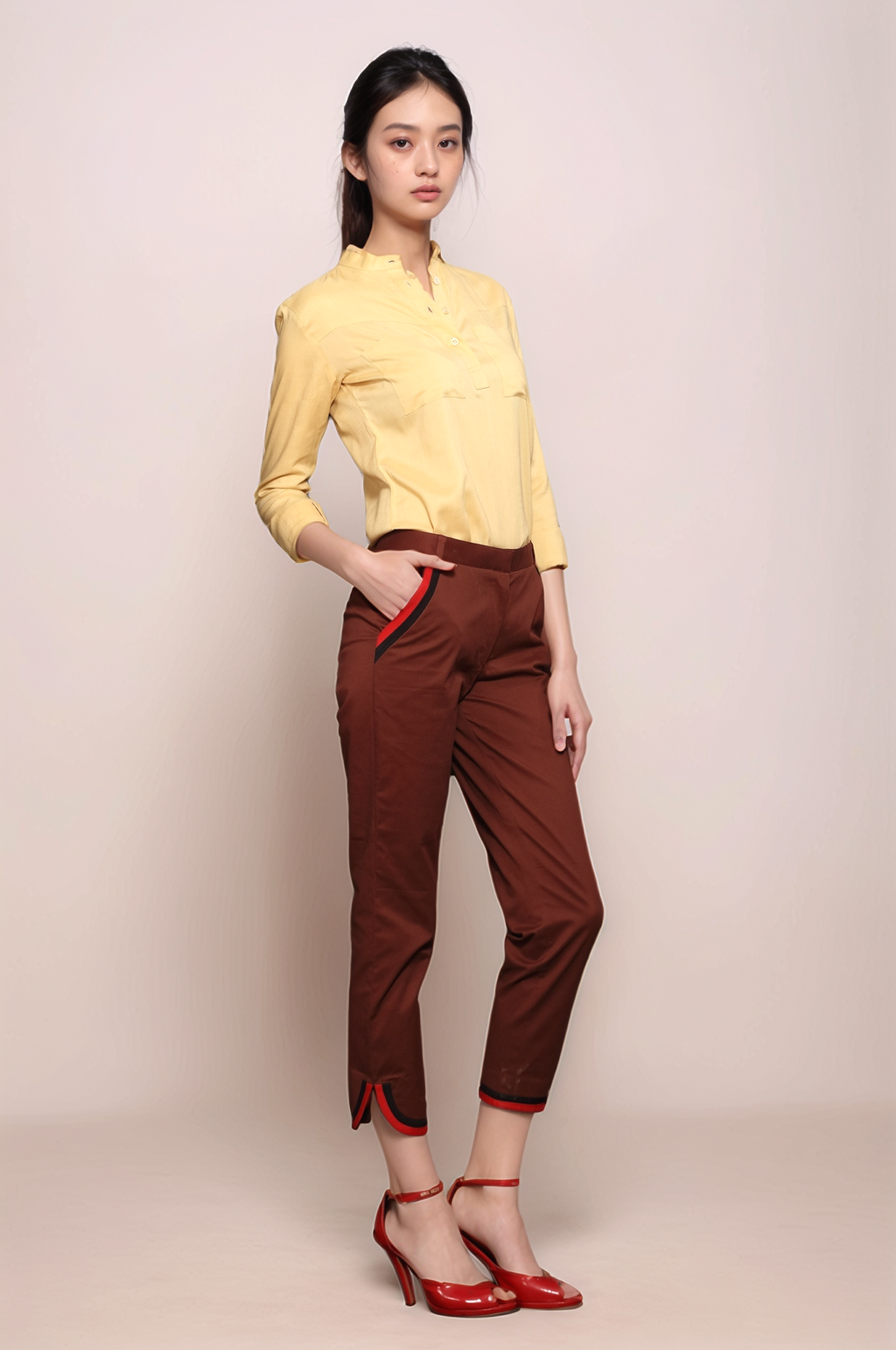 Brown Cropped Trouser