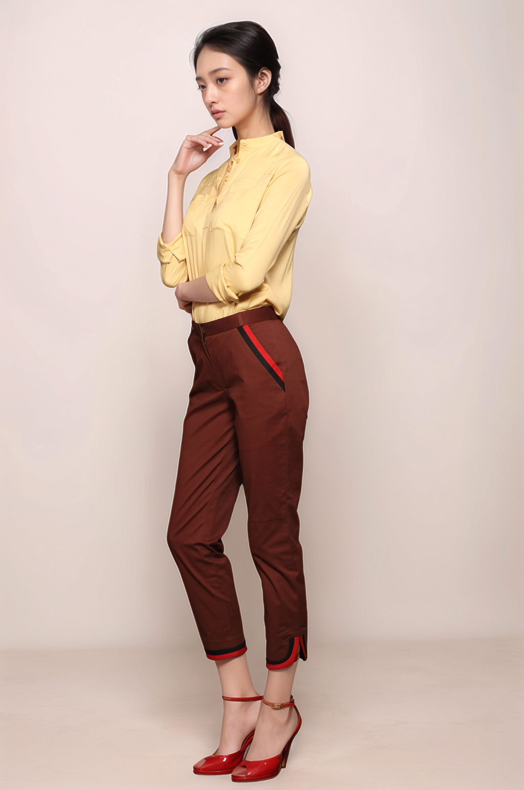 Brown Cropped Trouser
