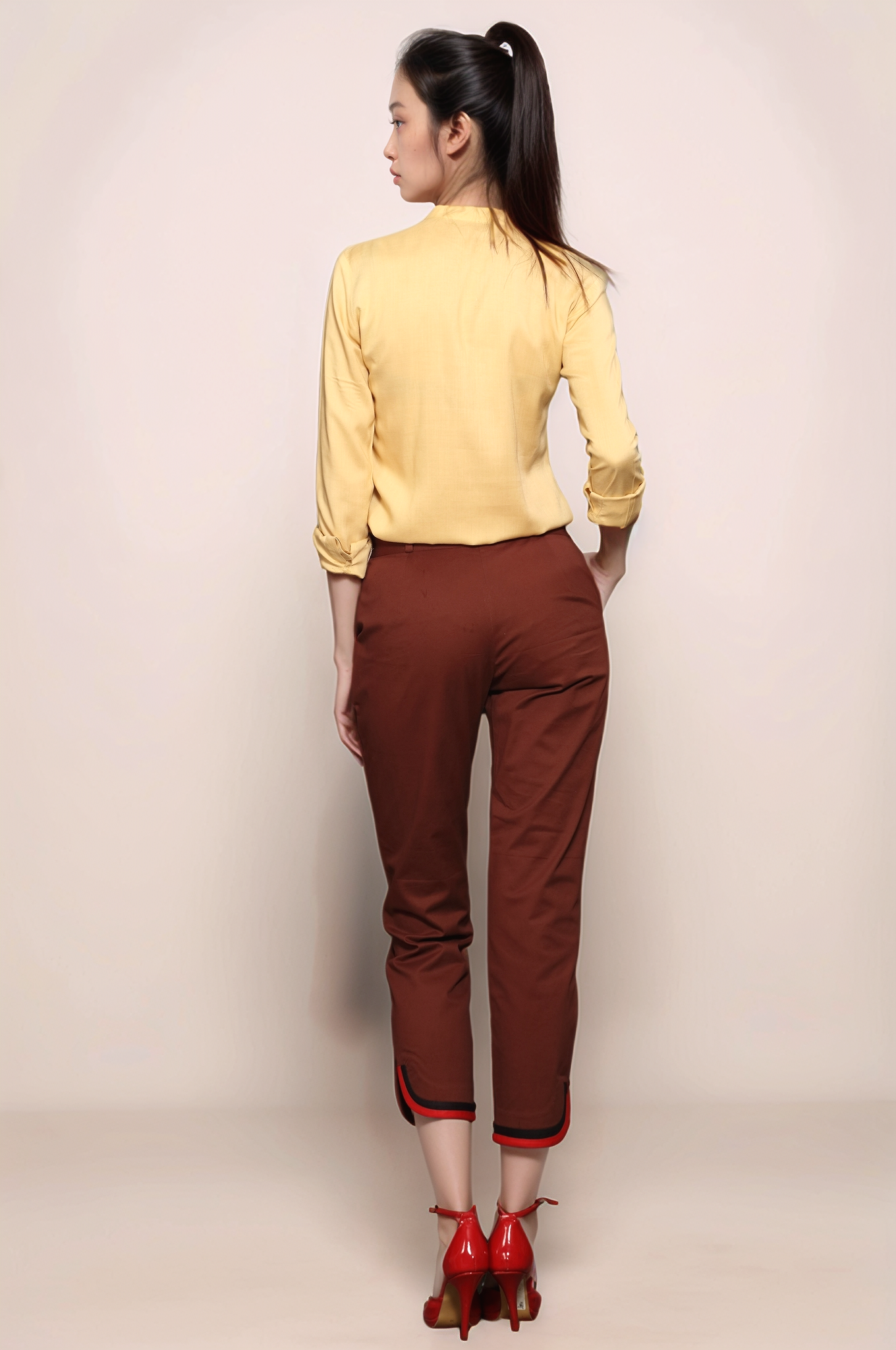 Brown Cropped Trouser
