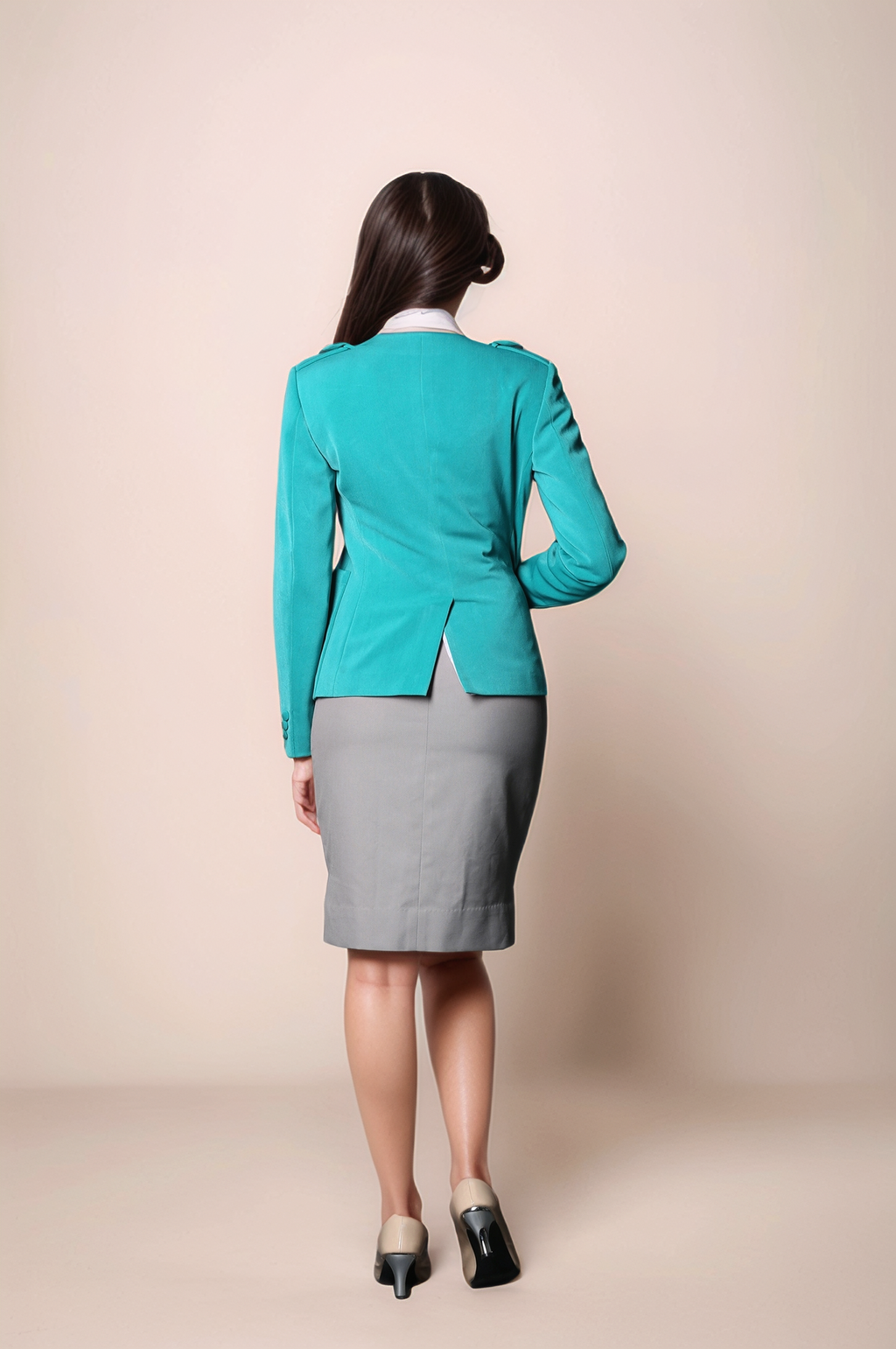 Teal V-Neck Coat
