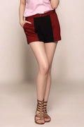 Maroon-Black Yoke Shorts