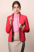 Red High Neck Coat
