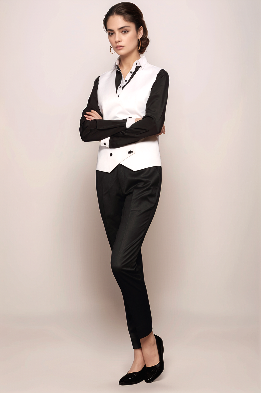 White Double Breasted Waistcoat