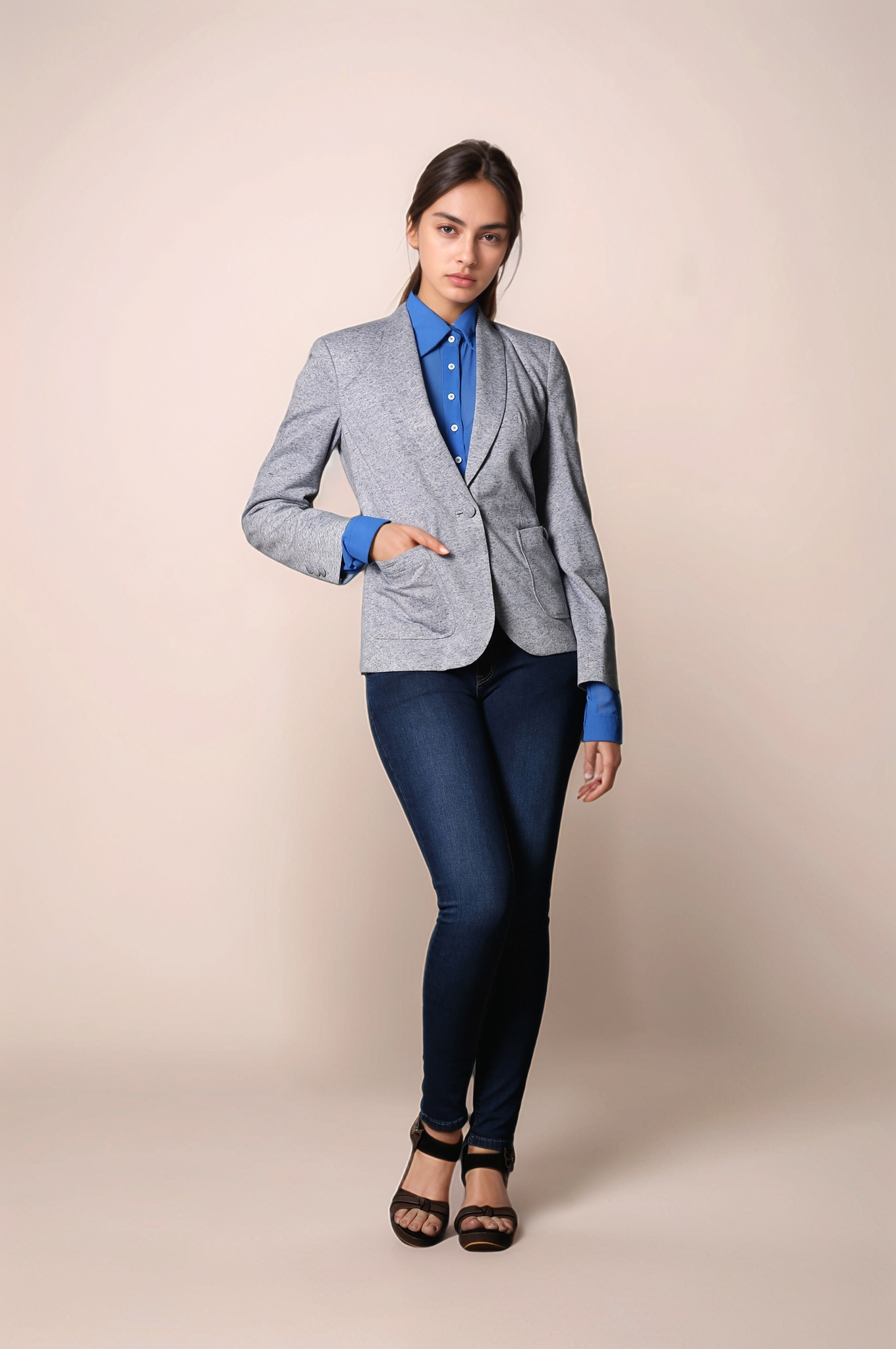 Grey Single Breasted Coat