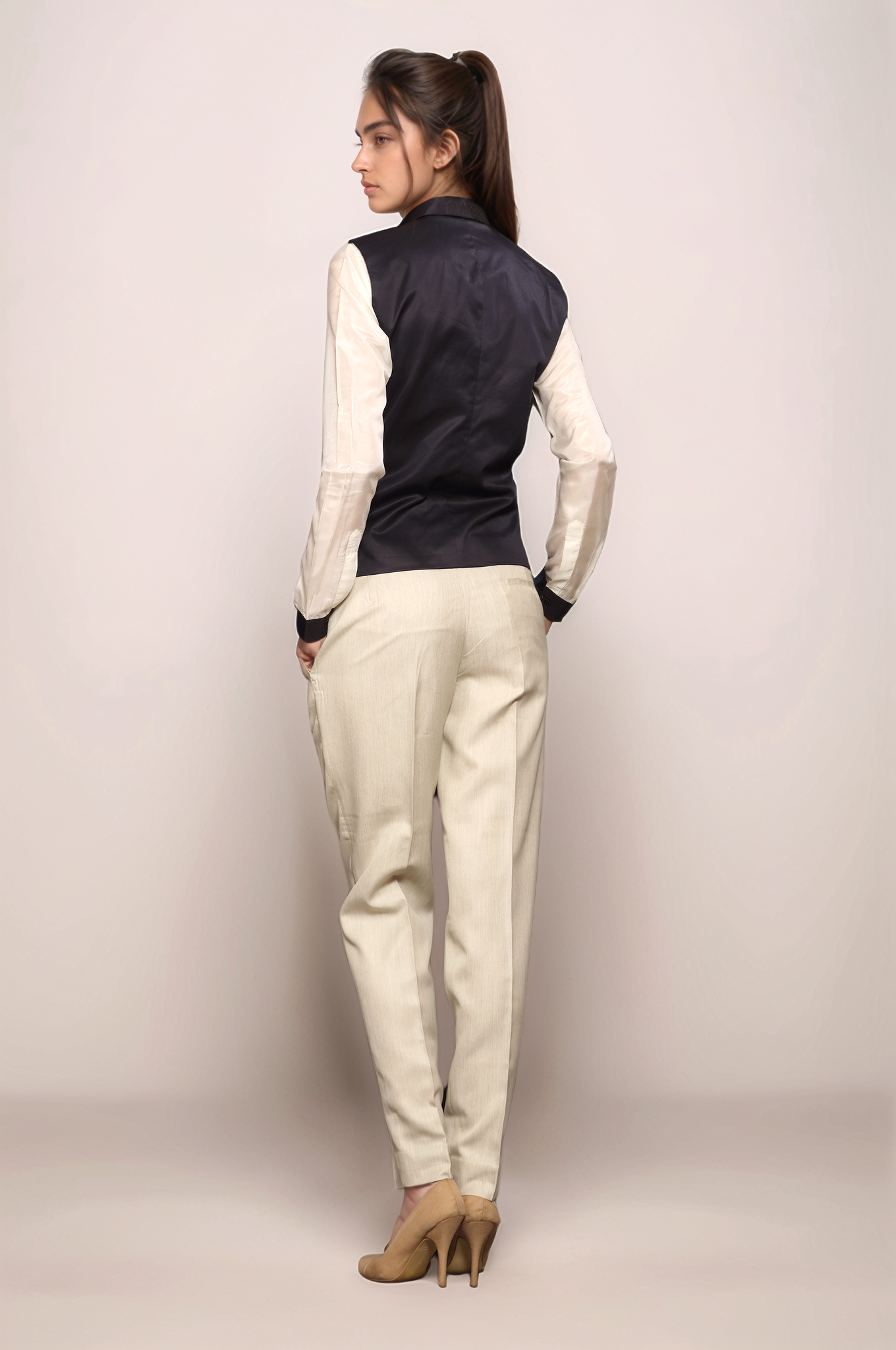 Black Double Breasted Waistcoat