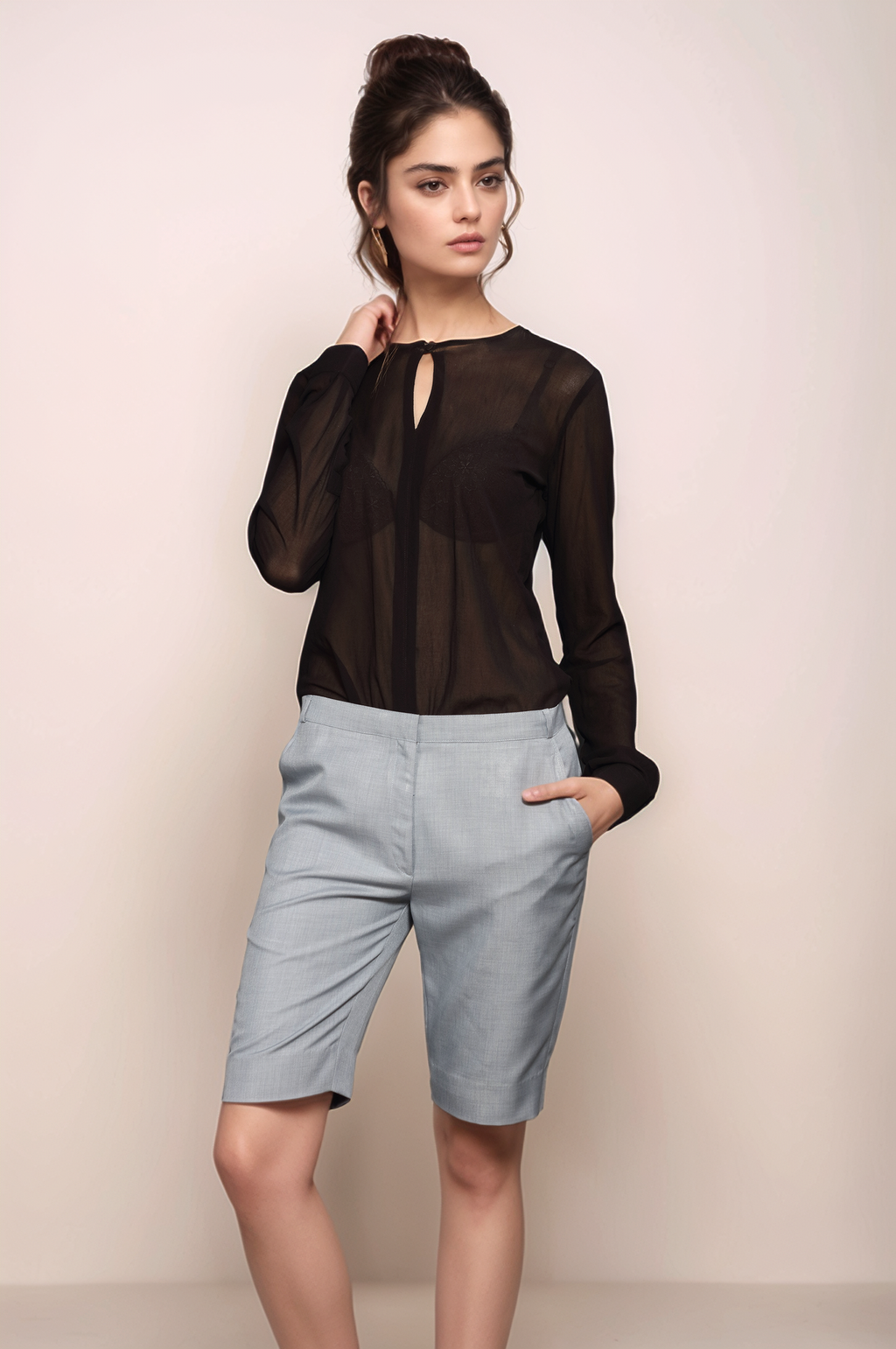 Light Grey Long Shorts