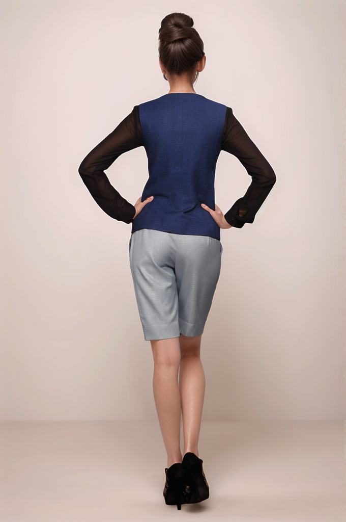 Blue Double Breasted Waistcoat