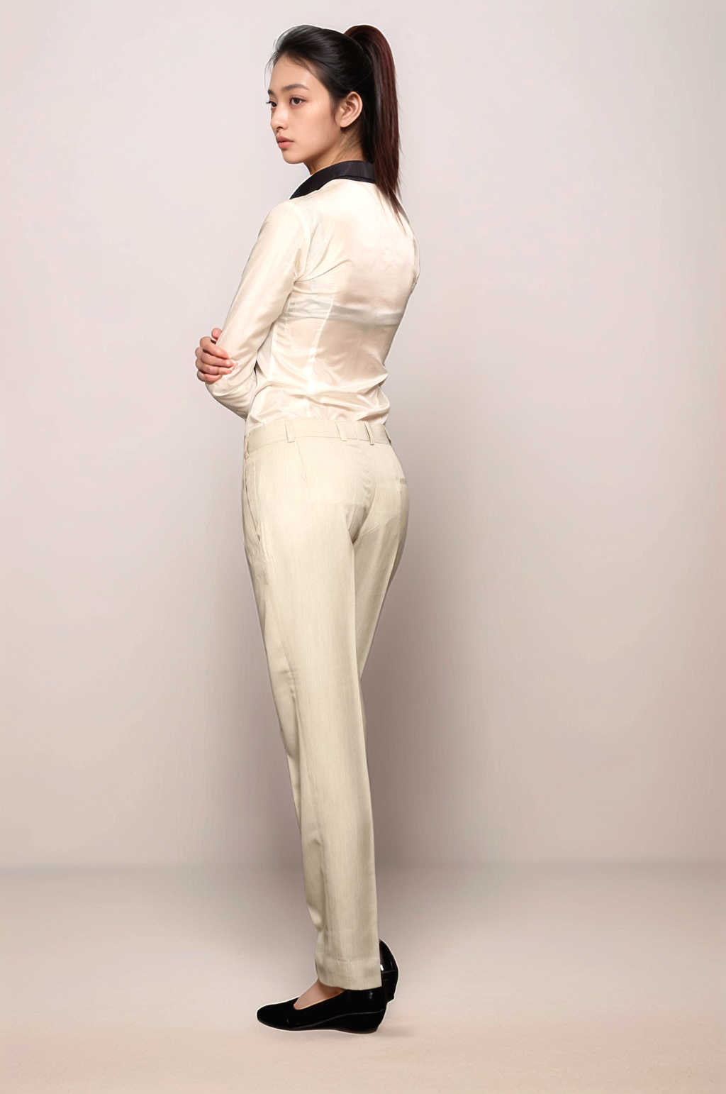 Ivory Baggy Trouser