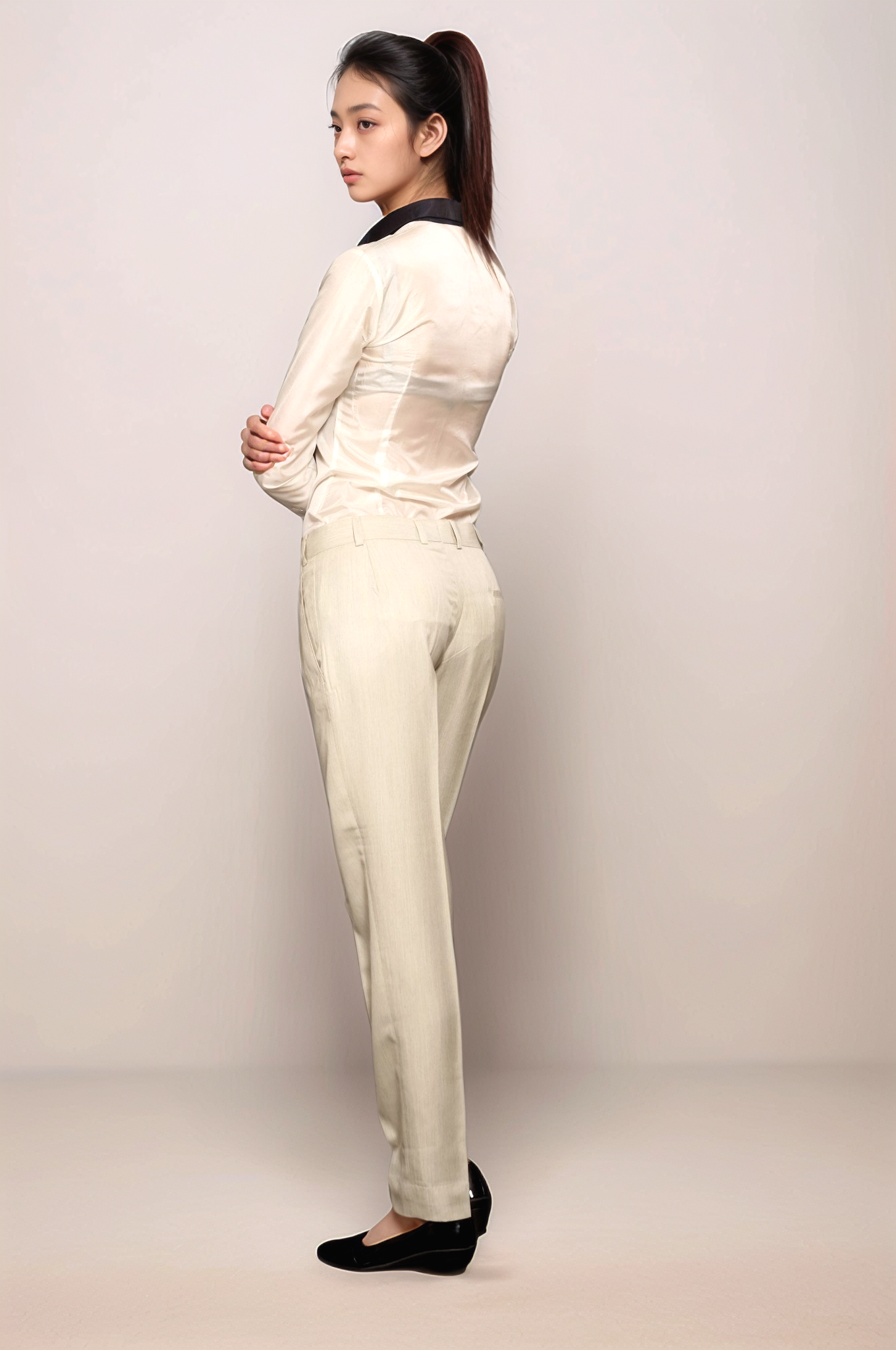 Ivory Baggy Trouser