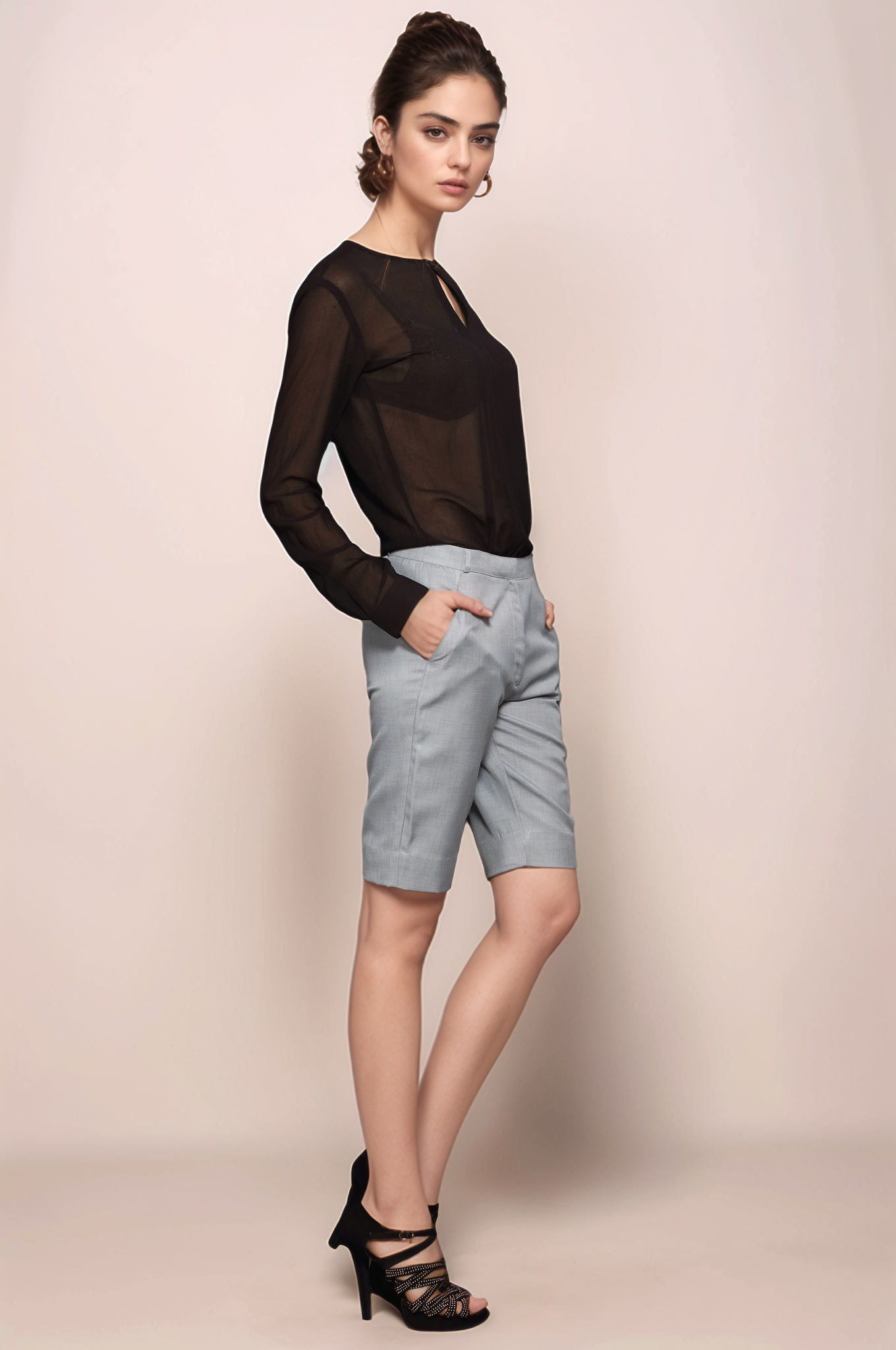 Light Grey Long Shorts