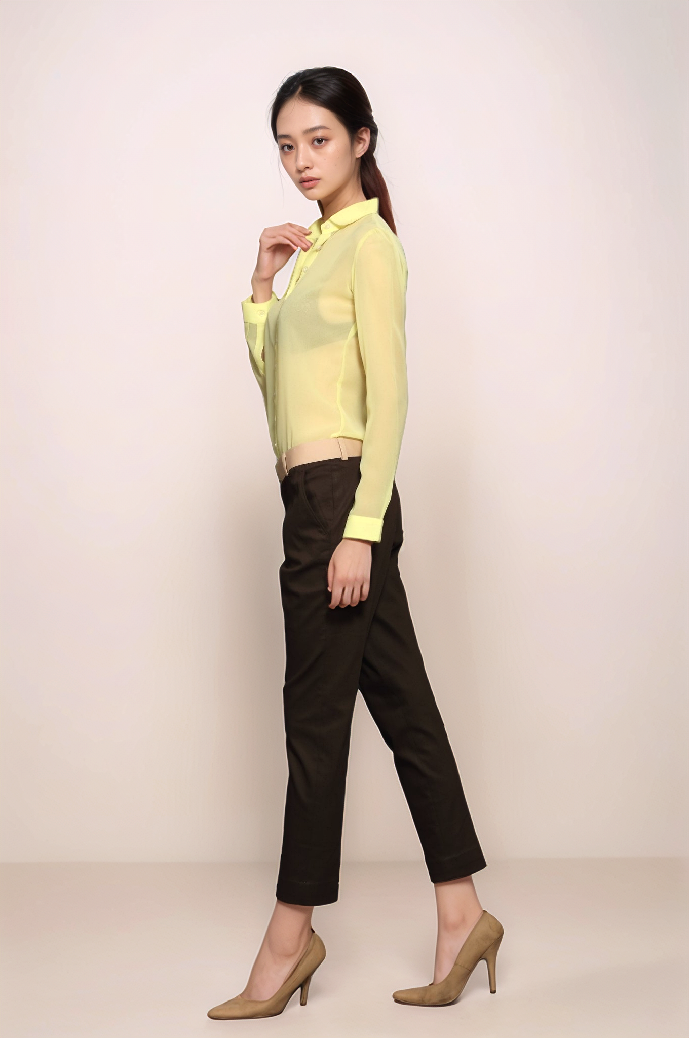 Brown Cotton Trouser