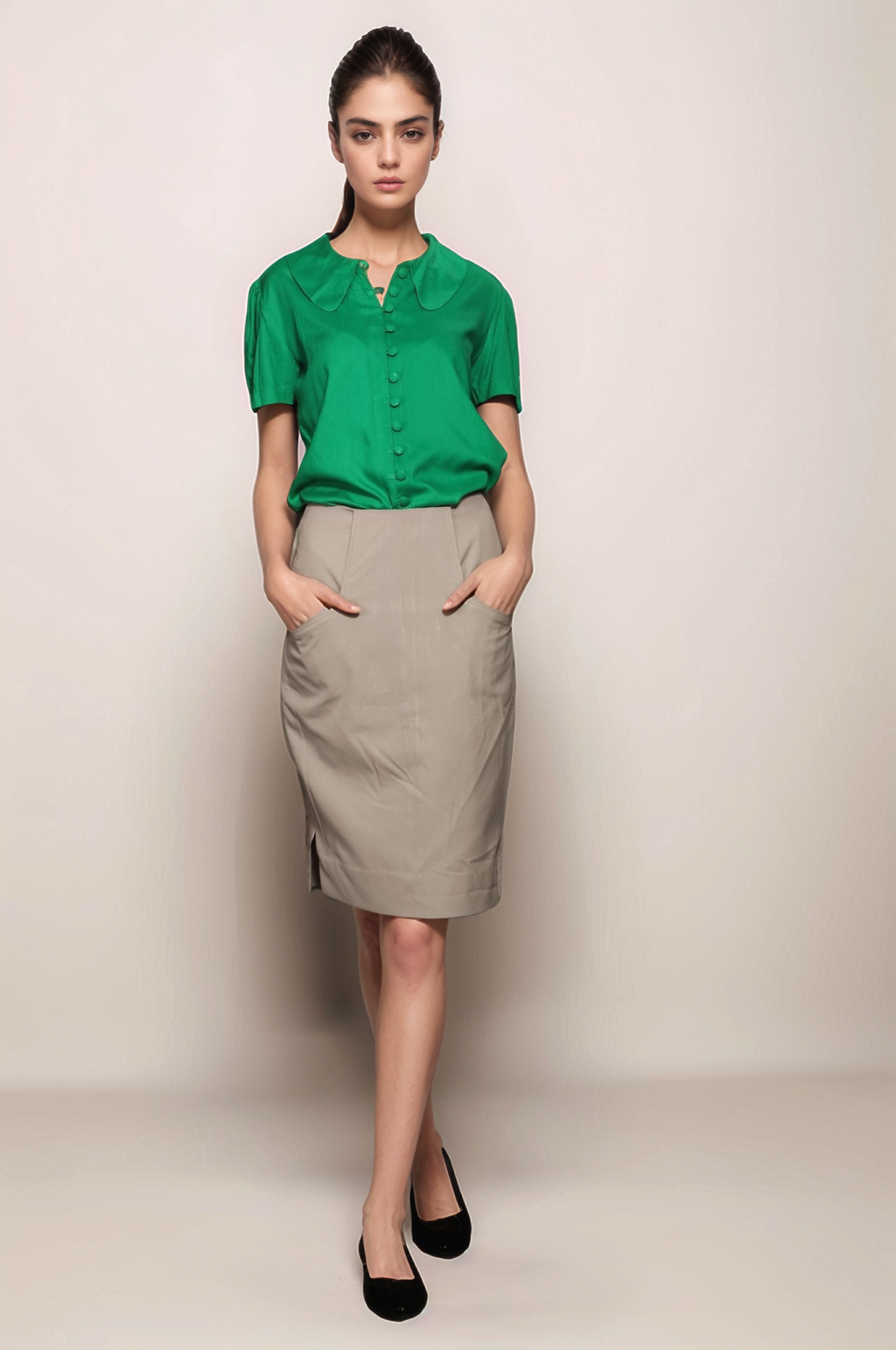 Grey Cotton Skirt