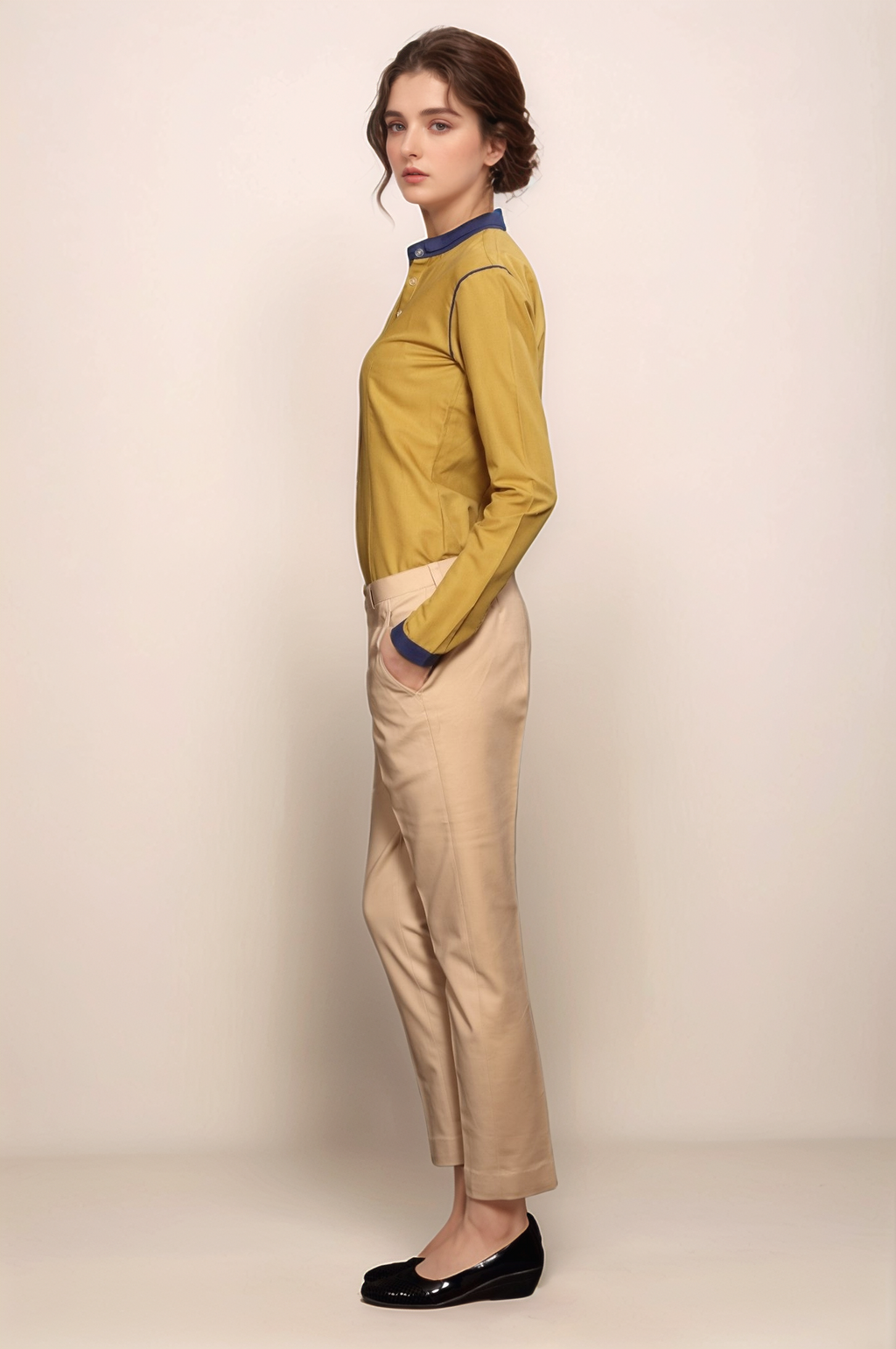 Beige Formal Trouser