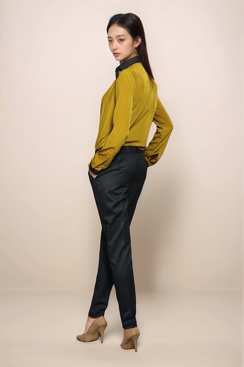 Olive Green Formal Trouser