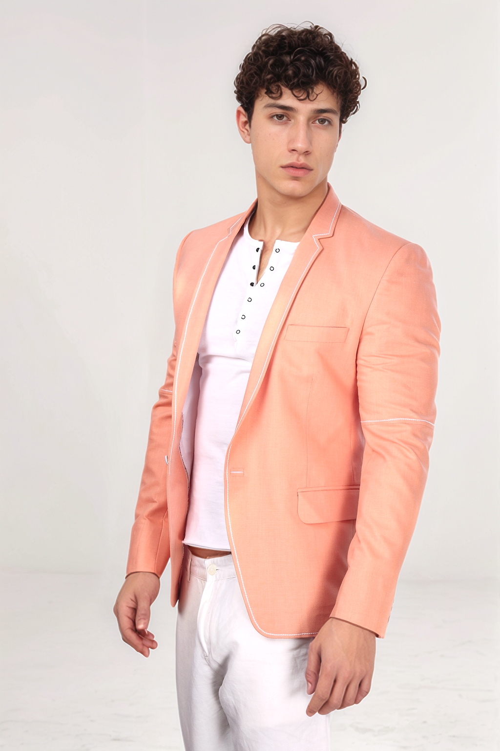 Peach Single Breasted Blazer
