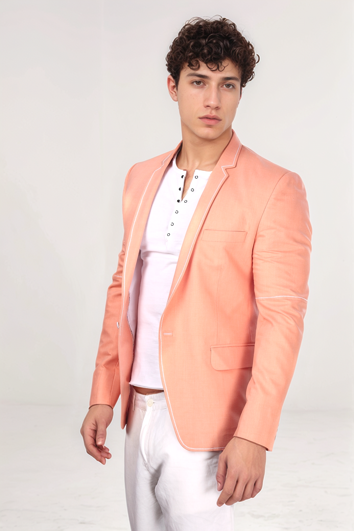 Peach Single Breasted Blazer