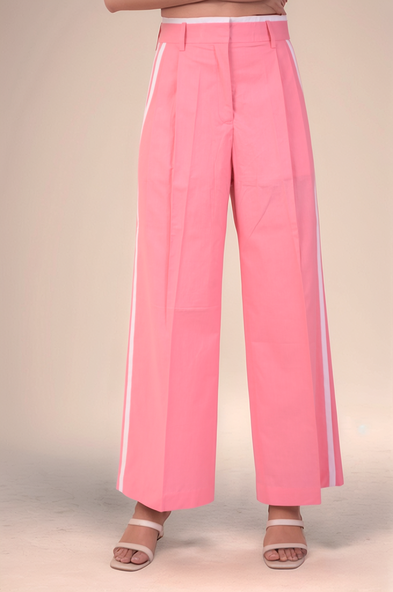Pink Tuxedo Cotton Trouser
