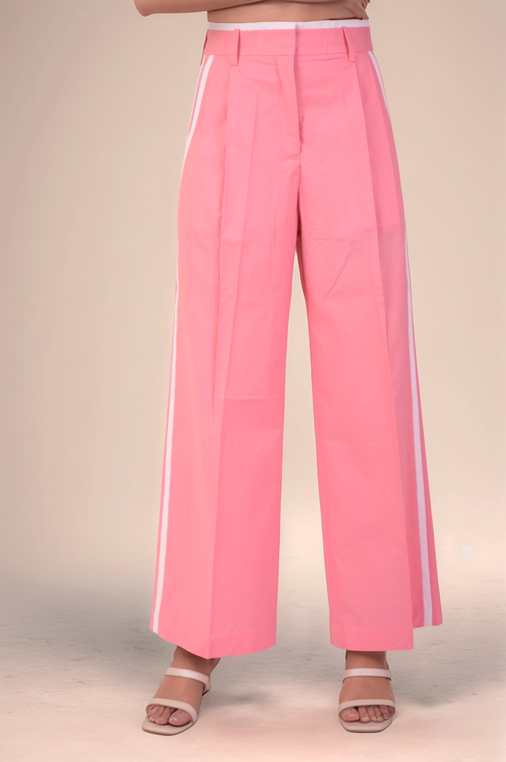 Pink Piping Cotton Waistcoat