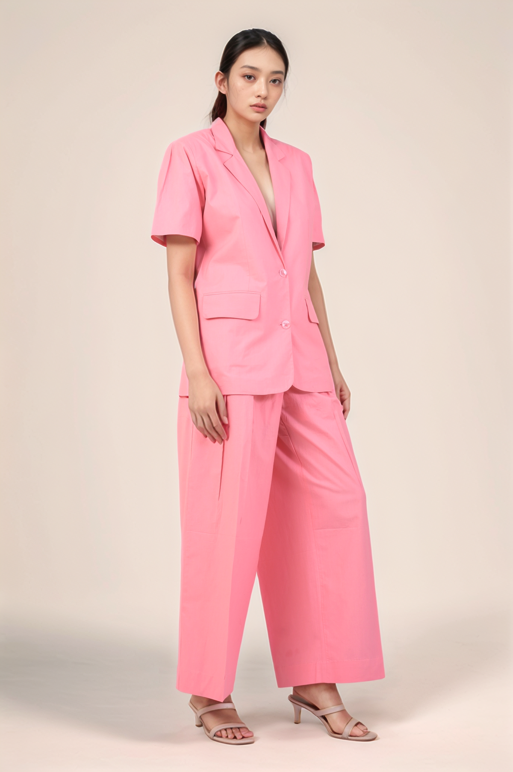 Pink Cotton Blazer