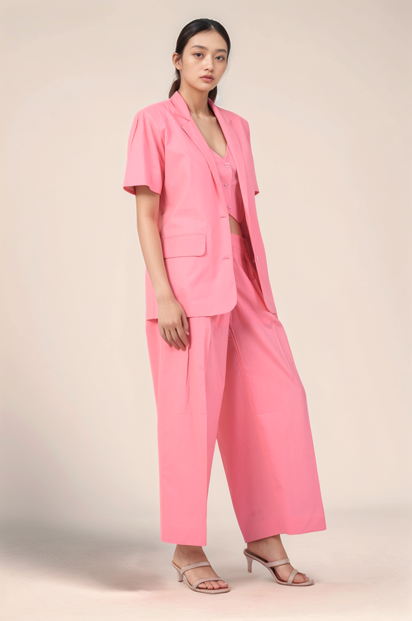 Pink Cotton Blazer