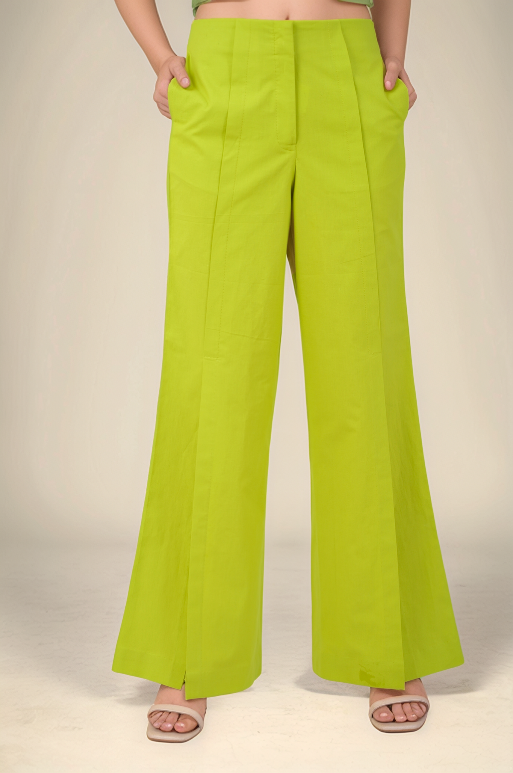 Lime Green Halter Cotton Jacket Co-ord Suit