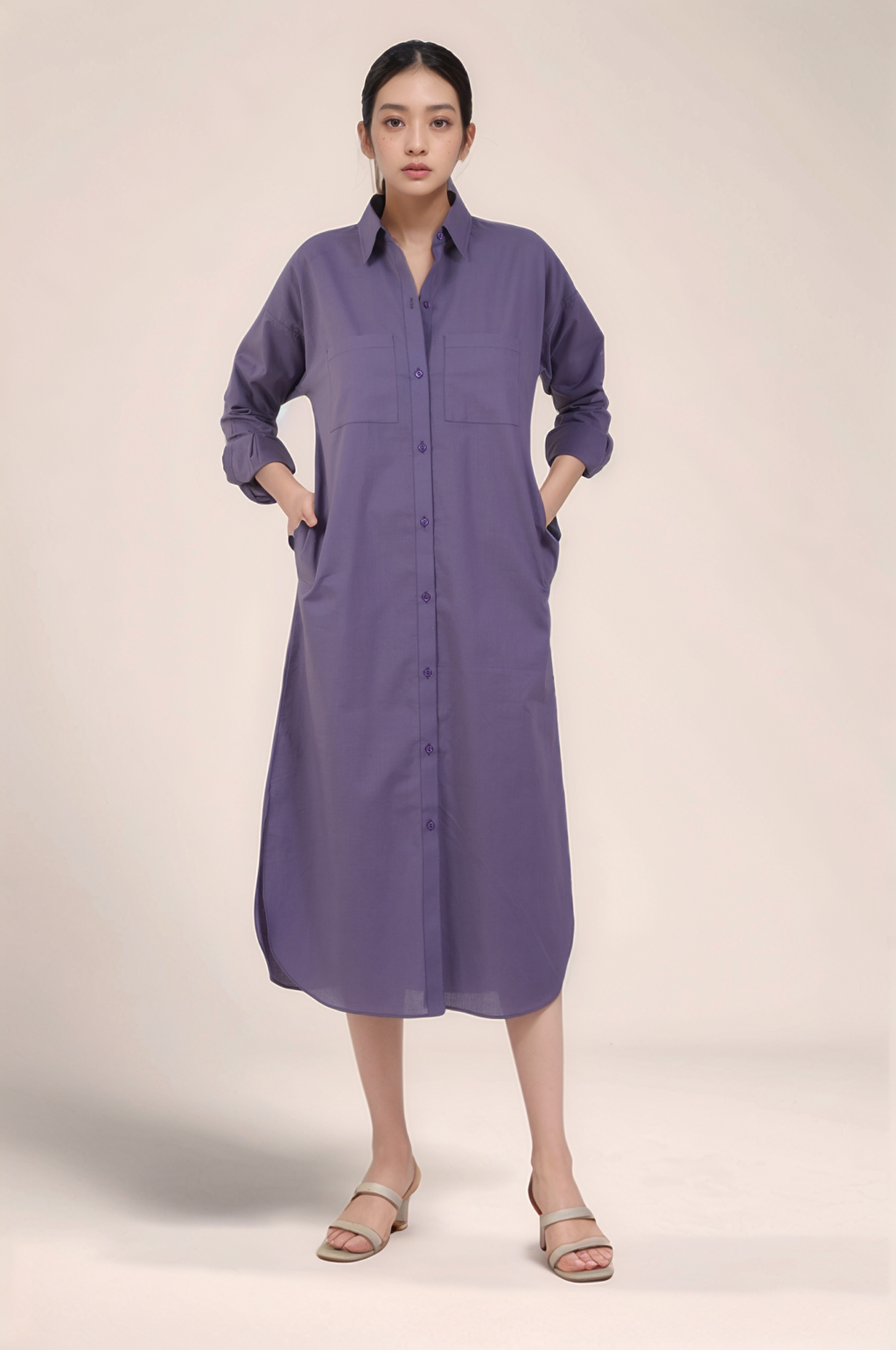 Dusty Purple Cotton Dress