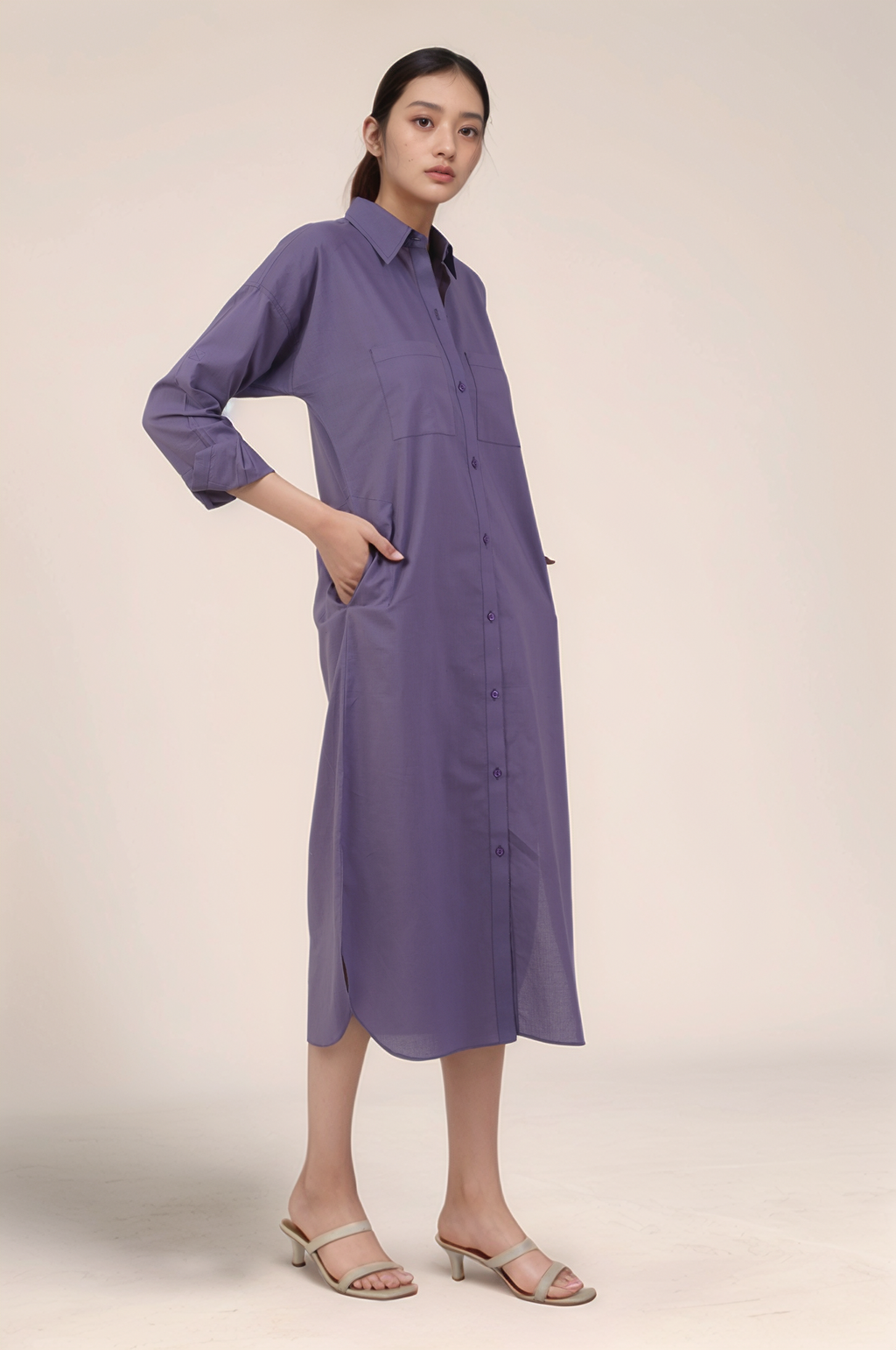 Dusty Purple Cotton Dress