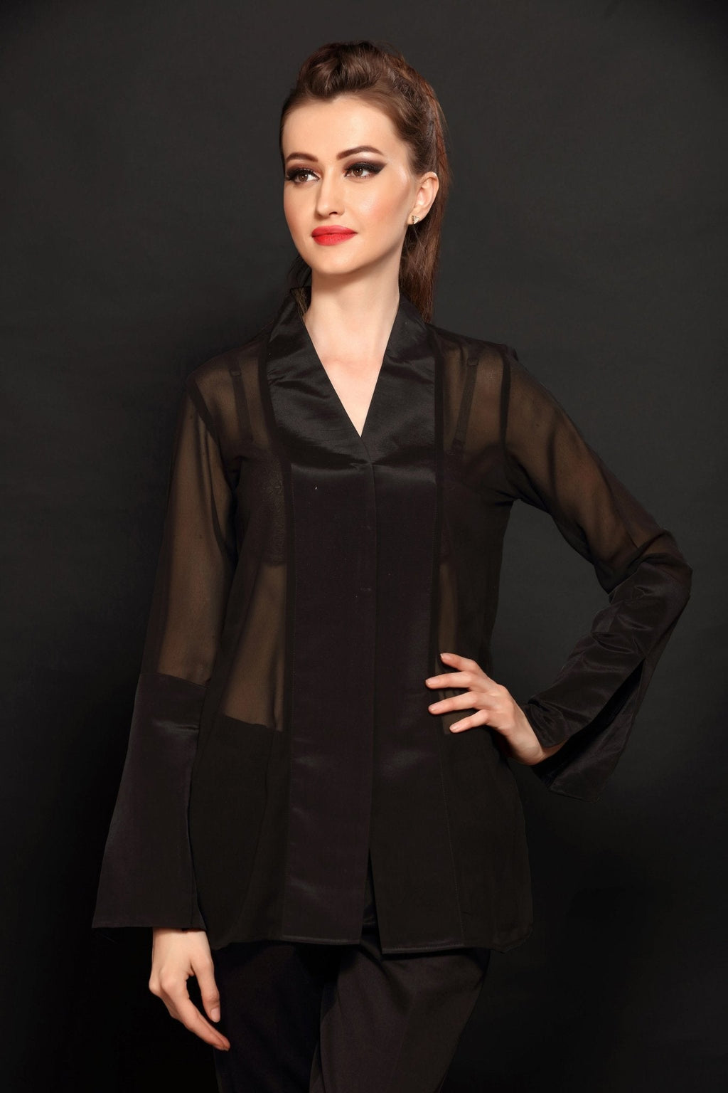 Black Panel Shirt - Dheeraj Sharma