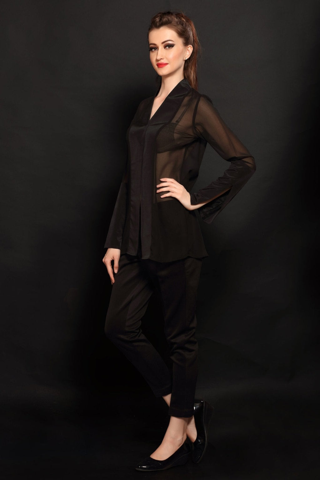 Black Panel Shirt - Dheeraj Sharma