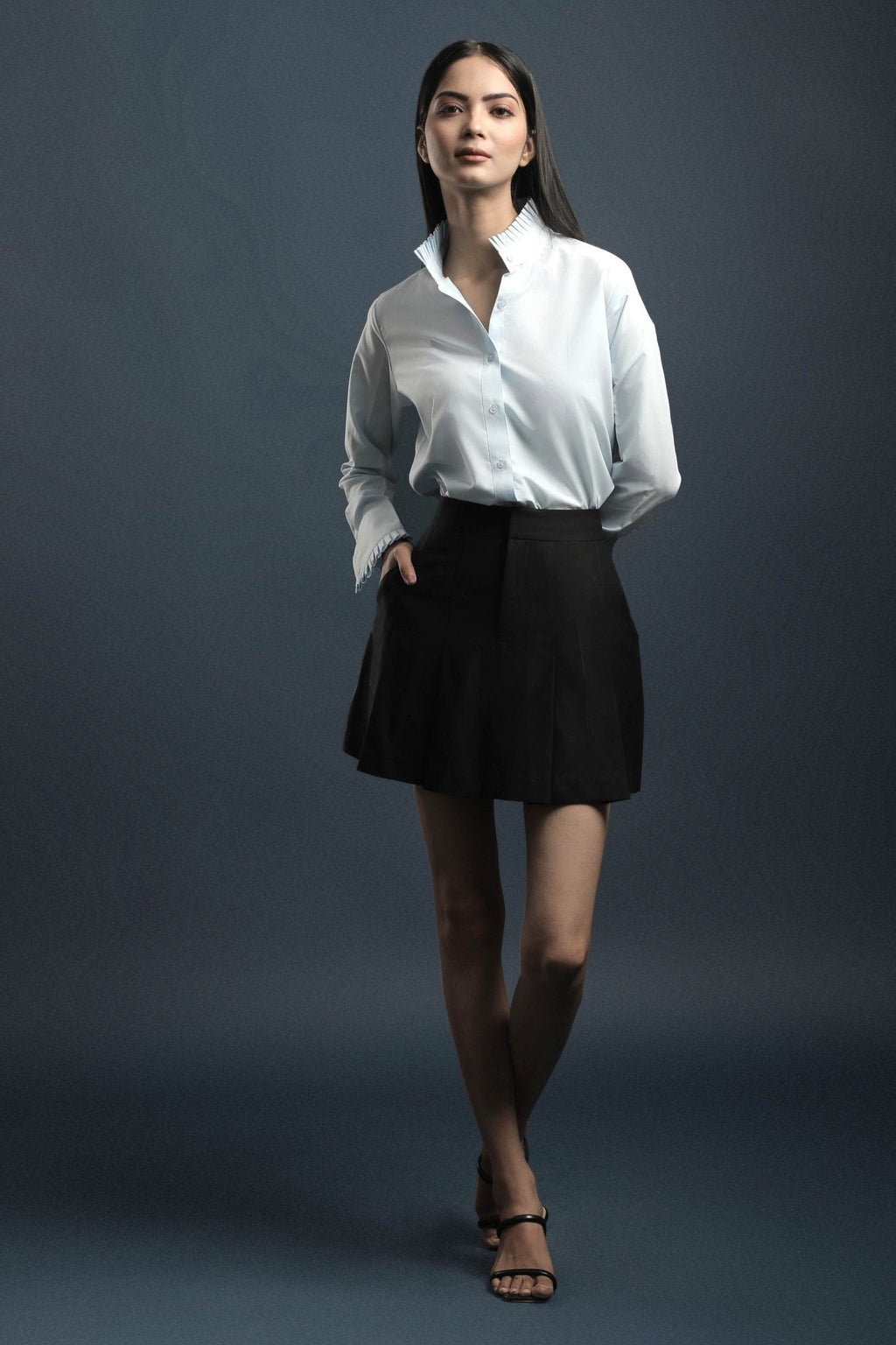 Black Pleated Skirt - Dheeraj Sharma