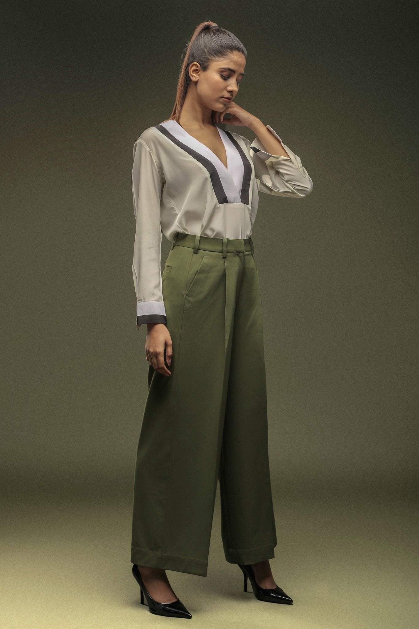 Green loose Pants - Dheeraj Sharma