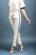 White Tuxedo Trouser - Dheeraj Sharma